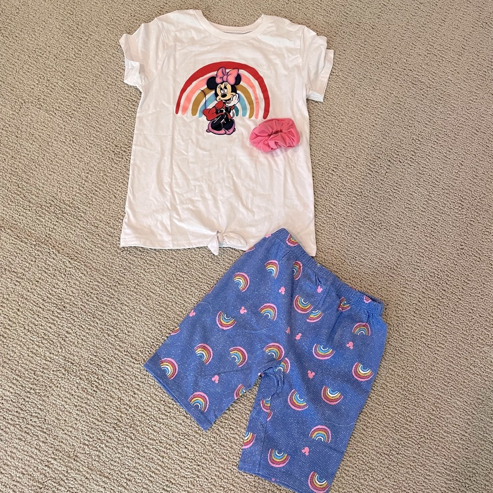 Disney shorts set with scrunchie